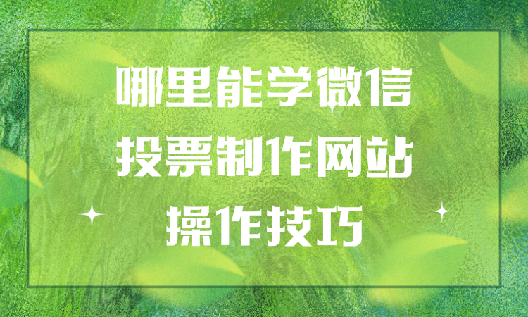 哪里能学微信投票制作网站操作技巧？这份干货手把手带你上手